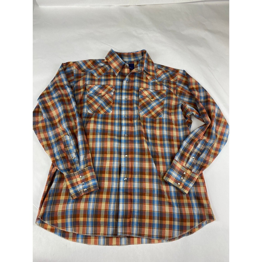 Vintage Panhandle Slim Western Snap Shirt Size L* Plaid - Flaw